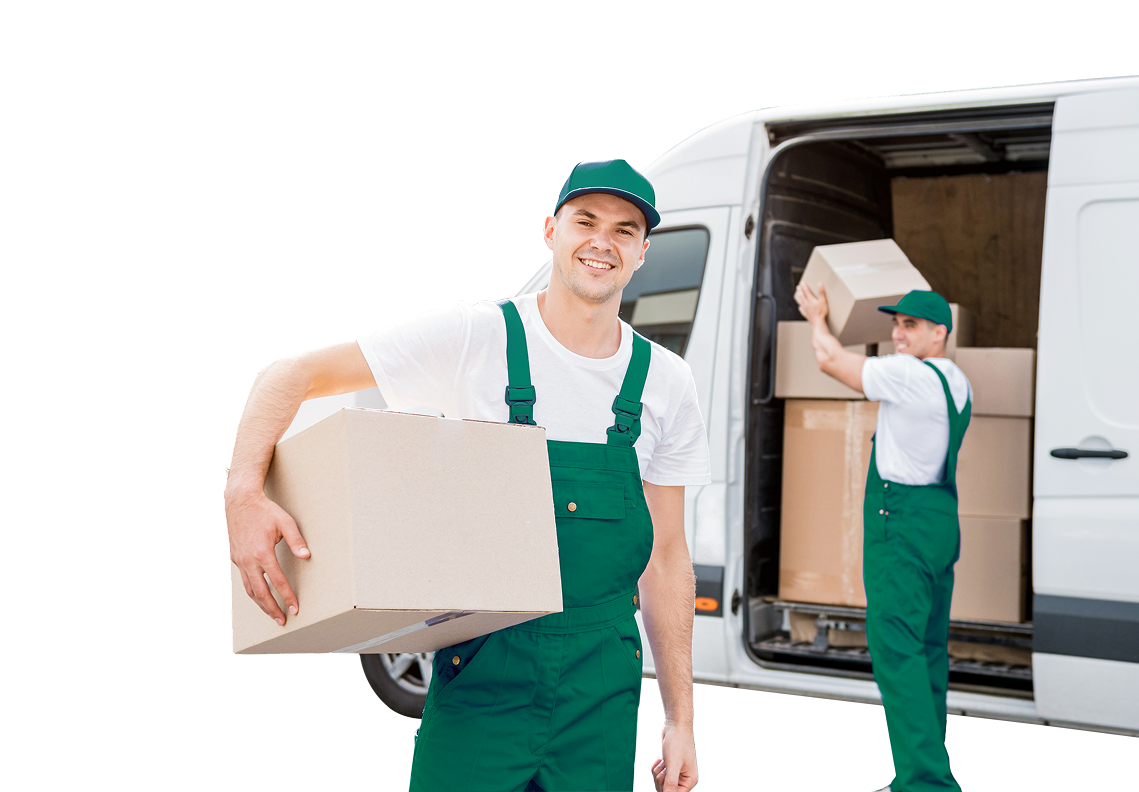 Delivery men with boxes